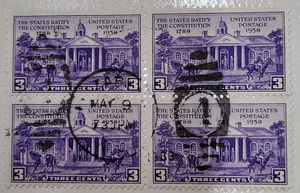 3 blocks of 4 stamps 3ct. Scott #835, #720 and #704 - Picture 1 of 6