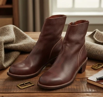GUIDI Botas al Tobillo de Cabra Grano Completo Tacón Cubano Hechas en Italia Para Mujer EU 36 US 5.5 Foto 1 de 4