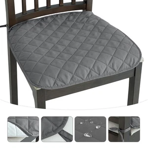 WaterProof Quilted Chair Seat Cushion Cover Non-Slip Dining Chair Covers - Picture 1 of 20