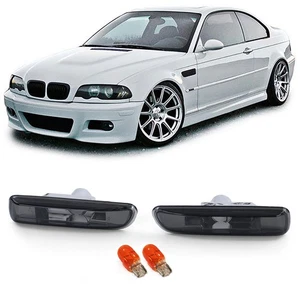 Klarglas Seitenblinker Schwarz Smoke passend für 3er BMW E46 98-03 - Bild 1 von 8