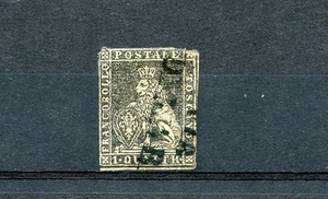 Italy-Tuscany #10 (I211) Lion of Tuscany Wmk 184, U, Cut close, F, CV$920.00 - Picture 1 of 2