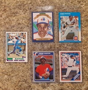 (5) Andre Dawson 1982 Topps card 1983 1986 1988 Fleer Donruss Expos Cubs HOF - Picture 1 of 11