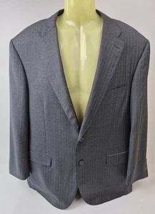 Canali Men's 13290/37 Grey Striped Wool Sports Coat Jacket Size 56 R EU / 46 US - Picture 1 of 7