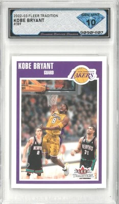 2002-03 Fleer Tradition KOBE BRYANT #189 💎 DSG 10 Gem Mint - Image 1 of 2