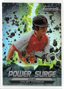 2022 Prizm Draft Picks Power Surge SILVER RC Colby Thomas #PS-CT! A's! Rookie! - Picture 1 of 2