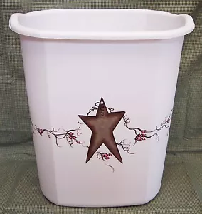 HP PRIMITIVE WASTE BASKET/STAR VINES & BERRIES/ NEW - Picture 1 of 2