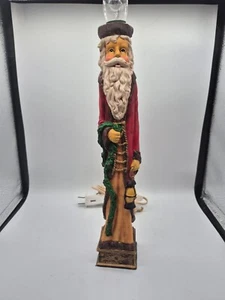 Vintage "Old World Santa" beleuchtete Kerzenlampe 14" hoch ~ funktioniert ~ mit Box - Bild 1 von 5