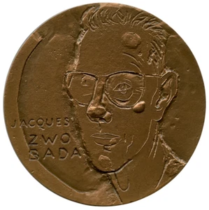 FRANCIA CECA JACQUES ZWOBADA SCULTORE E DESIGNER MEDAGLIA BRONZO 68MM 159G - Foto 1 di 4