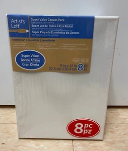 Artist's Loft Super Value Canvas, 8 pack, “9x12”, New, Archival, Acid-free - Picture 1 of 2