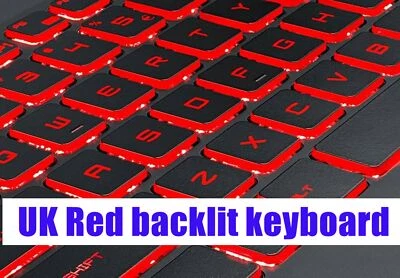 UK Red backlit keyboard for MSI GL73 8RD(MS-17C6)/GL73 8SD/8SE/9SE(MS-17C7) - Image 1 of 2