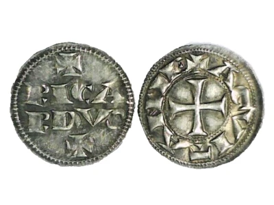 Cruzados Medieval Inglaterra Rey Ricardo Denier Corazón de León moneda Burdeos Foto 1 de 4