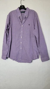 Ralph Lauren Button Down Hemd Herren XL Lila Gingham Kariert - Bild 1 von 8