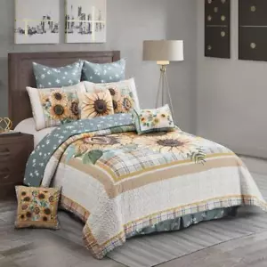 Virah Bella - Sunflower Bouquet - Lightweight Reversible Quilt Set - Picture 1 of 8