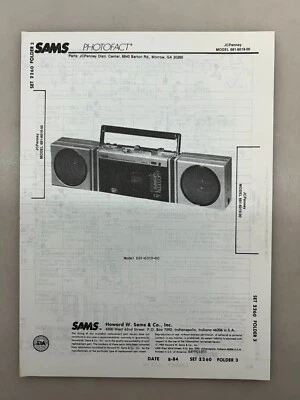 JCPenney 681-6019-00 Руководство по Обслуживанию Sams Photofact Бесплатная Доставка - Изображение 1 из 4