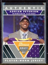 2007 Bowman Draft Day Selections Relics Jersey #DJAP Adrian Peterson Group A