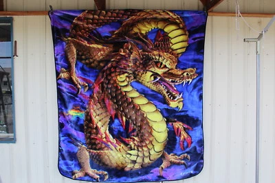 COLCHA MANTA AURORA DRAGON FANTASY MÍTICA TAMAÑO QUEEN Foto 1 de 2