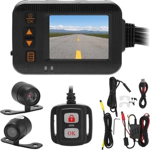 Motorcycle Dash Cam Front Rear View Dual Lens Video Recorder Waterproof - Picture 1 of 7