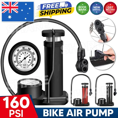 Portable Bicycle Bike Air Pump 160 PSI with Gauge Foot Floor Ball Inflator Kit - image 1 of 4