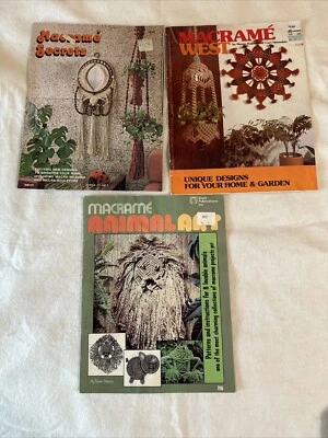 Macramé pattern/magazine  lot macramé secrets, animal art, macramé West. VINTAGE - Image 1 of 4