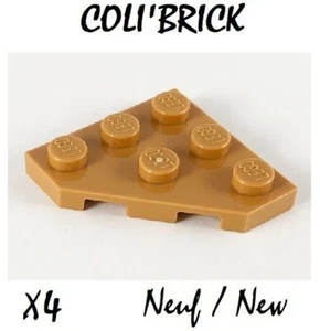 Lego 2450 - 4x Aile / Wedge, plate 3x3 cut corner - Medium Nougat - NEUF - Imagen 1 de 1