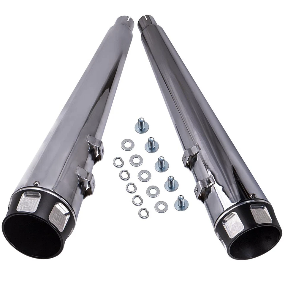 Tubos de escape silenciadores antideslizantes para megáfono de 4" para Harley Touring 1995-2016 Foto 1 de 4
