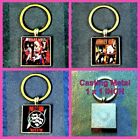 MOTLEY CRUE LIVE WIRE SET🎸2 SQUARE+3 ROUND KEYCHAINS LOT OF FIVE