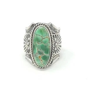 Andy Cadman Navajo Sterling Silver Wide Saddle Band Ring Australian Variscite - Picture 1 of 7