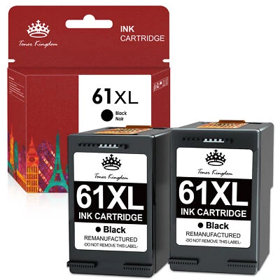 PACK DE 2 TINTAS 61XL negras para HP 61 XL Officejet 2620 2621 ENVY 4500 5530 alto rendimiento Foto 1 de 4