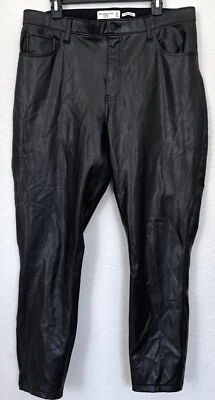 Abercrombie & Fitch The Skinny High Rise SZ 16 Black Vegan Leather Pants Curve ❤ - Image 1 of 4