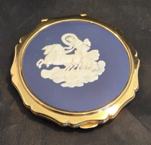 Wedgwood Jasperware Kobaltblau Kompakt Make-up Stratton Produkt - Bild 1 von 14