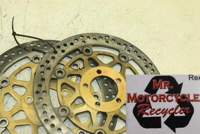 2001 KAWASAKI NINJA ZX6R OEM FRONT LEFT RIGHT BRAKE ROTORS DISCS B37D - Image 1 of 4