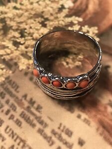 Silpada The Narrows Ring R6207 Size 10 Sterling Silver Coral New Was $85 Israel