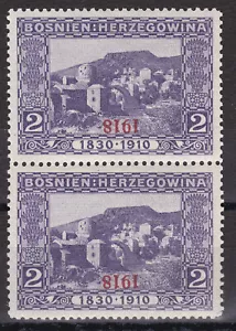 B&H Freimarken Paar Michel 147 mit Kopfstehendem Aufdruck Postfrisch ** MNH - Bild 1 von 2