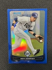 2012 Bowman Chrome Blue Refractors #220 Ben Zobrist /250 Tampa Bay Rays