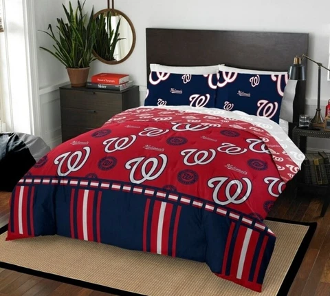 Washington Nationals MLB Rotary Full Bed in a Bag Set Cover