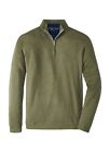 Peter Millar Crown S Comfort Interlock Quarter Zip Sweater Military $135