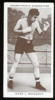 1938 W.A. & A.C. Churchman Boxing Personalities Boxing #6 James J. Braddock EX - Image 1 of 2