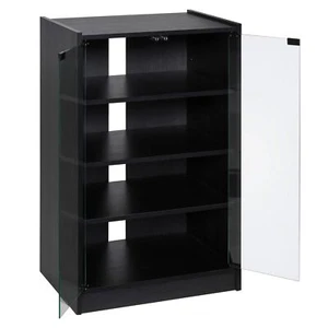 HOMCOM Media Cabinet, 4-Tier Stereo Cabinet, Modern Audio Video Media Stand w... - Picture 1 of 9