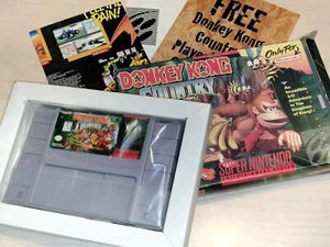 Donkey Kong Country Super Nintendo SNES mit Broschüreneinlagen Box laut Poster Tablett - Bild 1 von 24