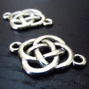 Celtic Knot Antiqued Silver Plated Connector Charm Pendants C0715 - 5, 10, 20PCs - Picture 1 of 3