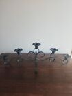VTG Wrought Black Iron Rustic 5 Arm Candle Stand Candleabra Holder Table Decor