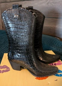 Sweet Beauty Westwood Footwear Women's Black Rubber Rainboots Size 10 Western - Picture 1 of 8