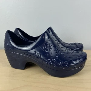 Zoccoli donna Dansko taglia 37/6,5-7 Pixie blu navy gomma slip on tacco - Foto 1 di 10