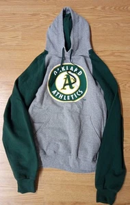 Oakland A’s Hoodie Sweatshirt Mens Large Gray Green Jerzees - Picture 1 of 4
