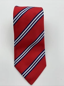Corbata de seda Henry Bucks roja azul blanca - Imagen 1 de 5