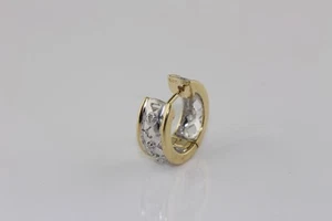 14k Two Tone Single Hoop Earring - Picture 1 of 3