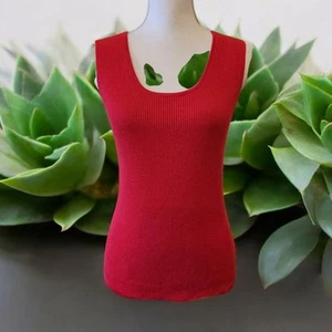 St. John Damen Tanktop rot ärmellos Wollmischung Größe M - Bild 1 von 7