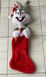 Medias de Navidad Warner Bros Looney Tunes Bugs Bunny 1990 30" con oreja posable - Imagen 1 de 4