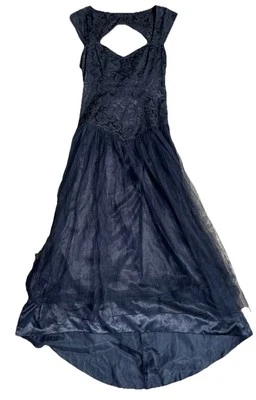 Vintage Lip Service M Black Goth Punk Lace Up Tulle Prom Gown Dress - image 1 of 2