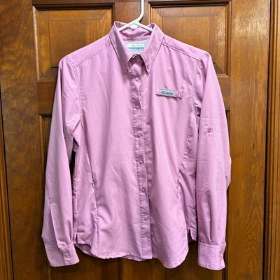 Camisa de pesca Columbia PFG para mujer XS rosa omni tono manga larga abotonada a presión Foto 1 de 4